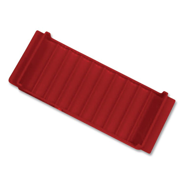 Stackable Plastic Coin Tray, Accommodates $5 in Pennies, 3.75" x 11.5" x 1.5", Red