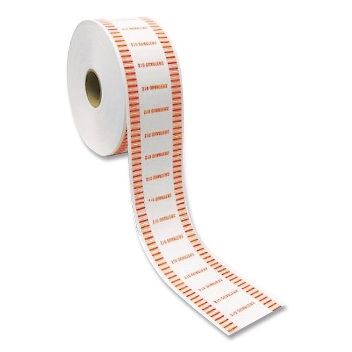 Automatic Coin Wrapper Roll for Coin Wrapping Machines, Quarters, Orange/Kraft, Approx 2,000 Wrappers/Roll, 8 Rolls/Carton