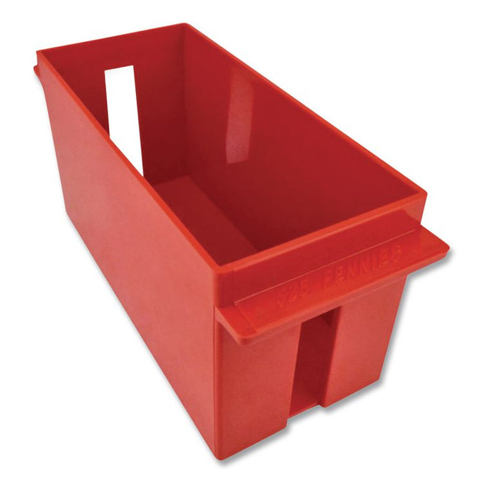 Extra-Capacity Coin Tray, Accommodates $25 in Pennies, 10.5" x 4.75" x 5", Red