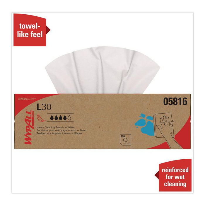 L30 Towels, POP-UP Box, 9.8 x 16.4, White, 120/Box, 6 Boxes/Carton