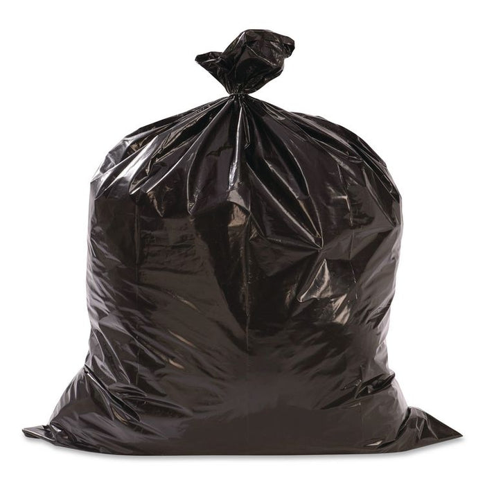 Linear Low-Density Can Liners, 60 gal, 0.9 mil, 38 x 58, Black, 10 Bags/Roll, 10 Rolls/Carton