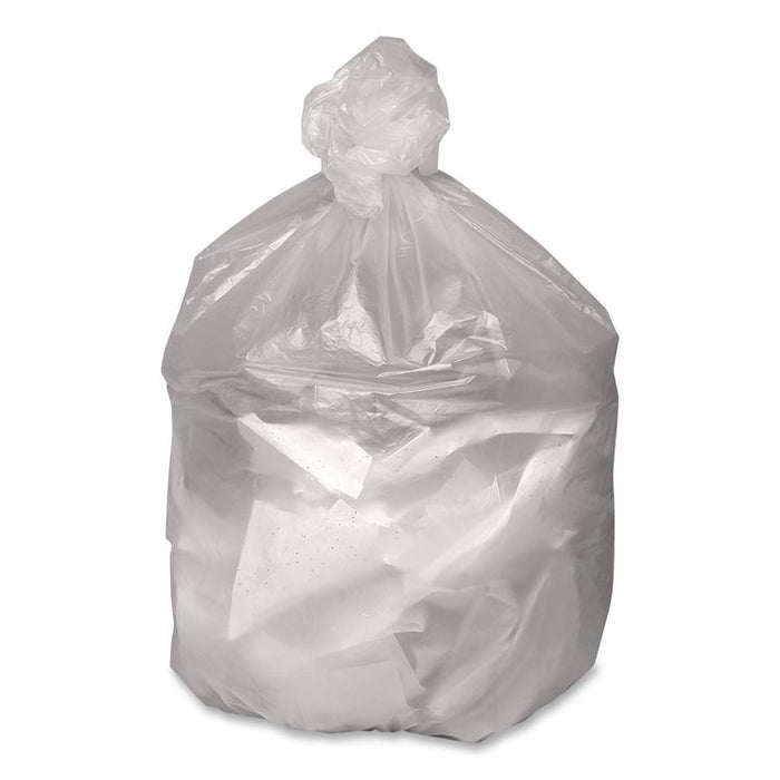 Can Liners, 10 gal, 7.87 mic, 24" x 24", Natural, 25 Bags/Roll, 20 Rolls/Carton