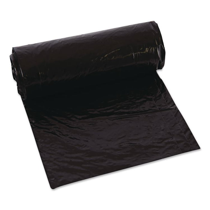 Heavy-Duty Low-Density Wing Tie Contractor Bags, 55 gal, 3 mil, 35.75" x 53.88", Black, 15 Bags/Roll, 4 Rolls/Carton
