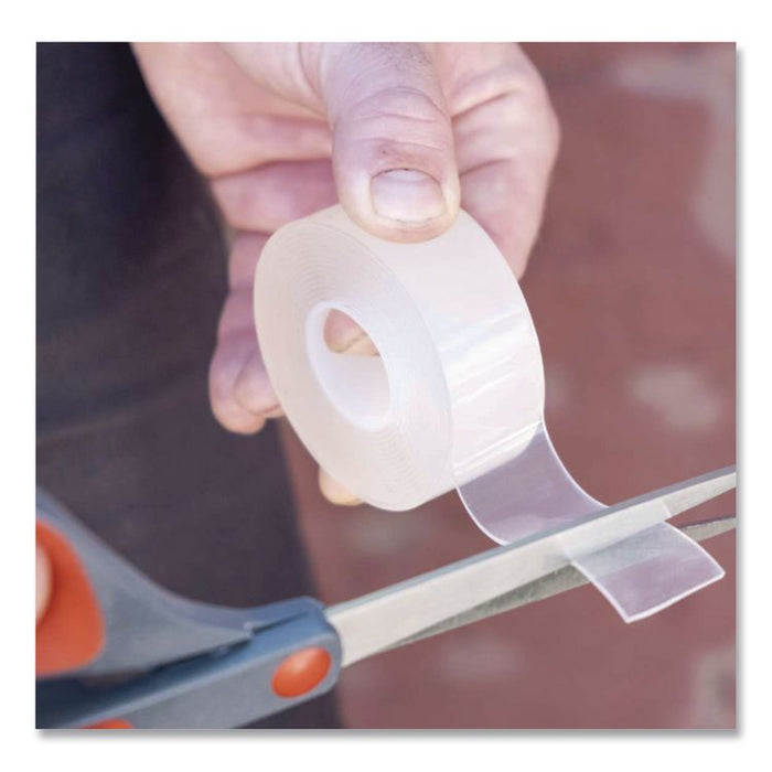 Strong Mounting Tape, Permanent, Holds Up to 0.5 lb/1 sq in, 1" x 60", Clear
