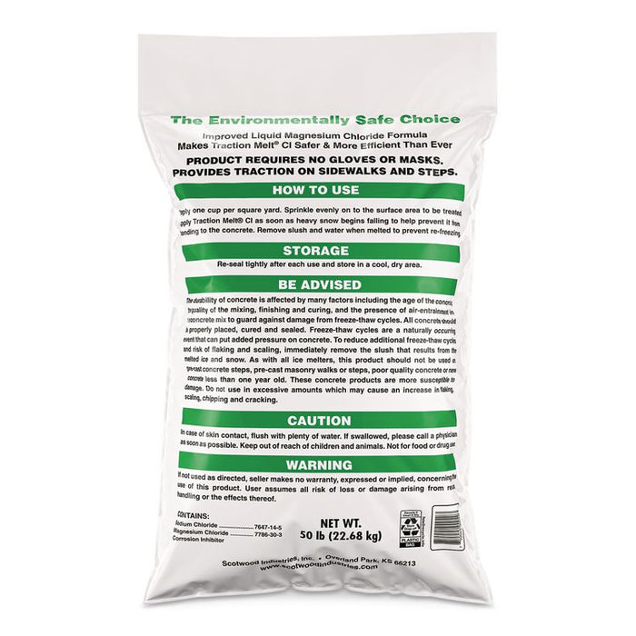 Traction Melt CI Ice and Snow Melter, 50 lbs Bag, 50/Pallet