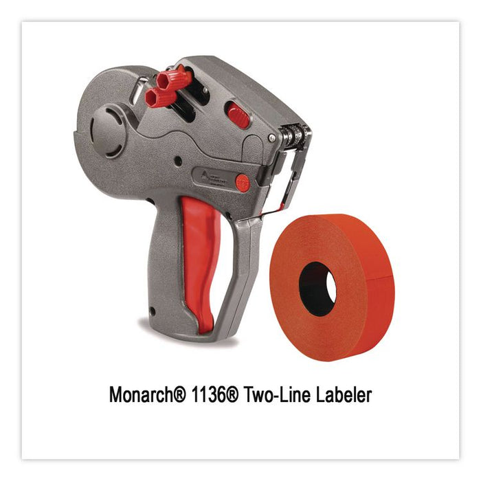 Two-Line Pricemarker Labels, Red, 1,750 Labels/Roll, 2 Rolls/Pack