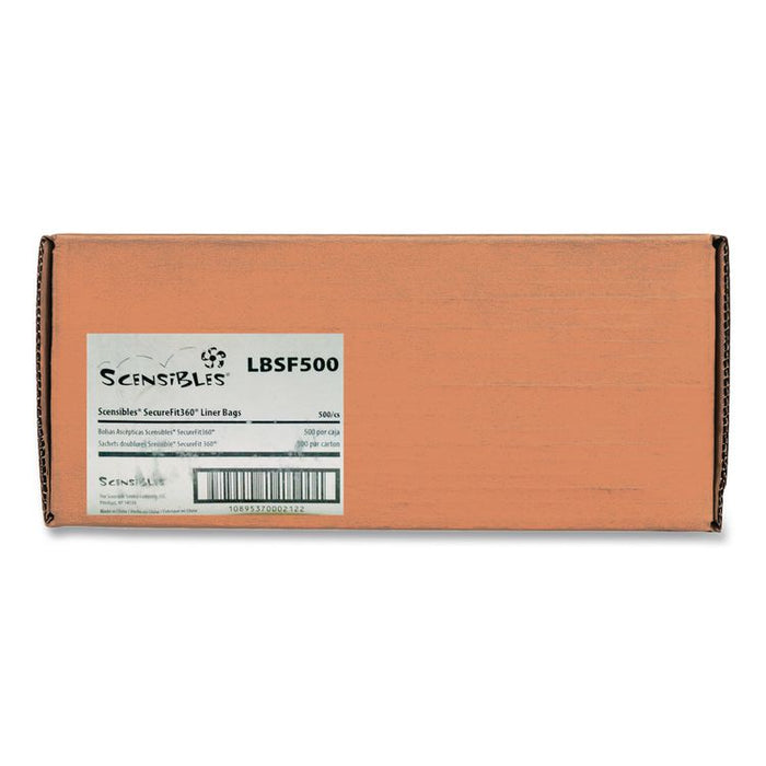 Scensibles Universal Receptable Liner Bags with 7.5" Wrap-Around Mounting Strap, 12.5" x 23", White, 500/Carton
