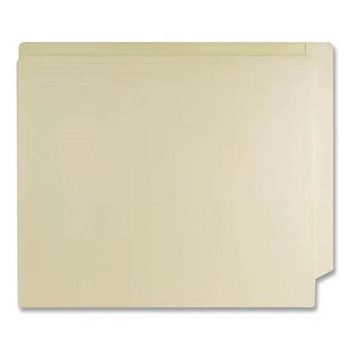 End Tab Fastener Folders with Embossed Labeling Lines, Straight Tab, Expands 0.75", 2 Fasteners, Letter Size, Manila, 50/Box