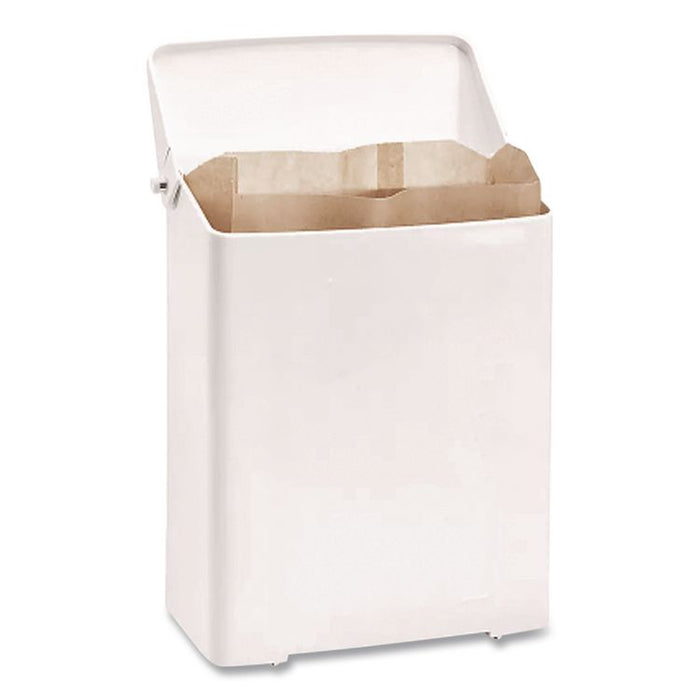 Enamel Feminine Napkin Receptacle, Metal, White