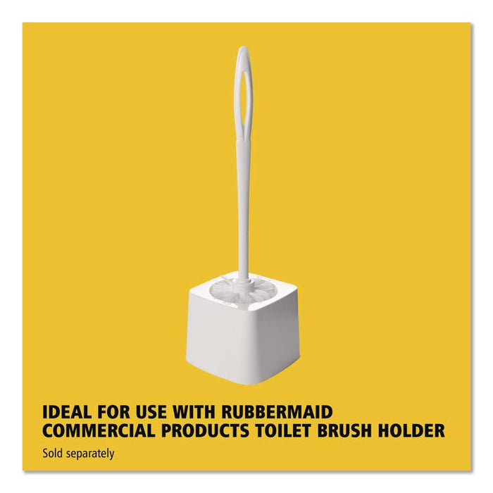 Commercial-Grade Toilet Bowl Brush, 10" Handle, White, 24/Carton