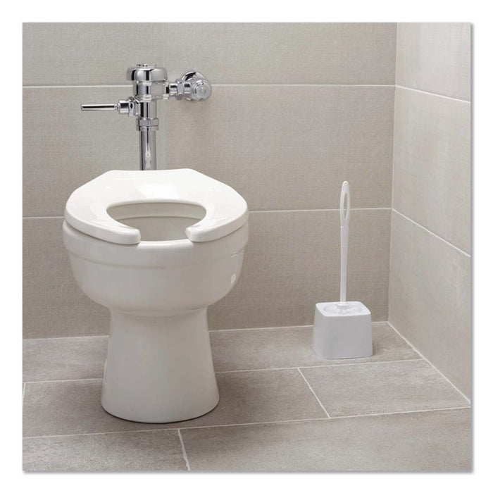 Commercial-Grade Toilet Bowl Brush, 10" Handle, White, 24/Carton