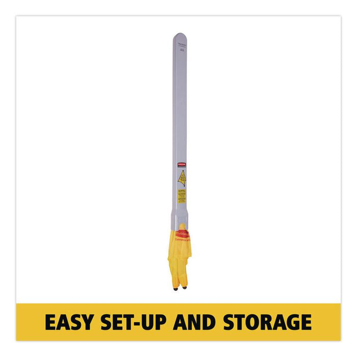Multilingual Pop-Up Safety Cone, 3-Sided, Fabric, 21 x 21 x 20, Yellow