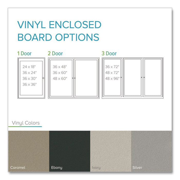 Enclosed Outdoor Bulletin Board, 72" x 36", Silver Surface, Satin Aluminum Frame