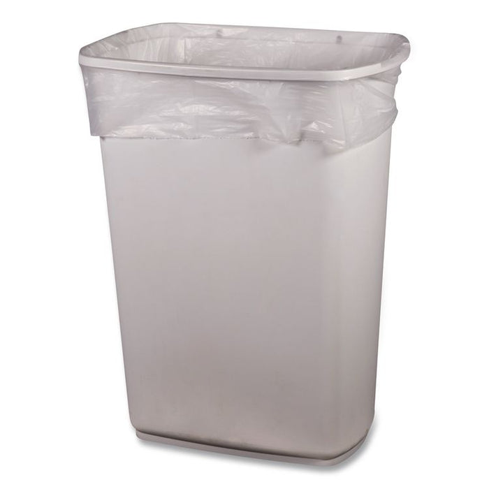 High-Density Waste Can Liners, 10 gal, 6 mic, 24" x 24", Natural, 50 Bags/Roll, 20 Rolls/Carton