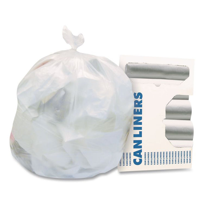 High-Density Waste Can Liners, 16 gal, 12 mic, 24" x 33", Natural, 500/Carton