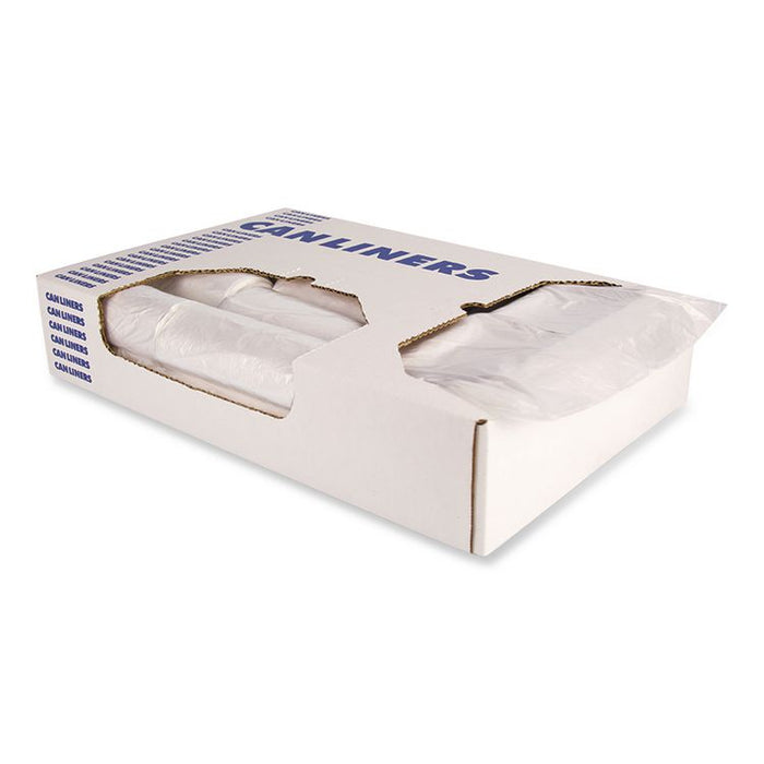 High-Density Waste Can Liners, 33 gal, 16 mic, 33" x 40", Natural, 25 Bags/Roll, 10 Rolls/Carton