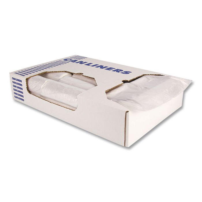 High-Density Waste Can Liners, 10 gal, 8 mic, 24 x 24, Natural, 1,000/Carton