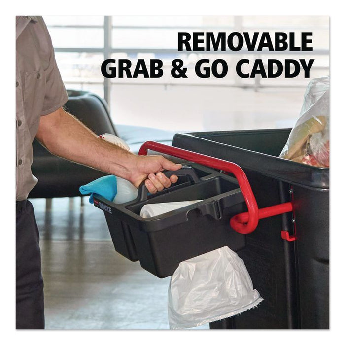 BRUTE Ergonomic Rotomolded Tilt Truck Handle and Caddy, 25.45 x 25.45 x 15, Red/Black