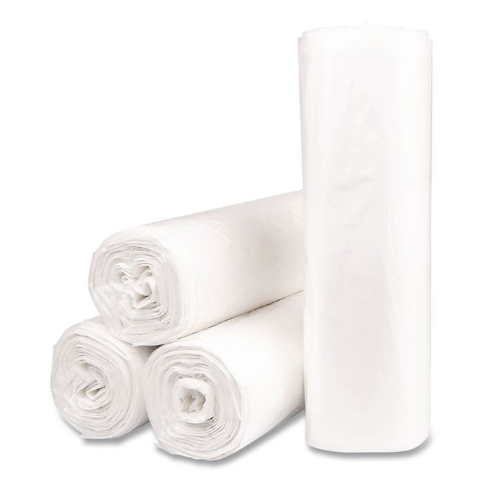 Institutional Low-Density Can Liners, 45 gal, 1.15 mil, 40" x 46", Natural, Interleaved Roll, 20 Bags/Roll, 5 Rolls/Carton