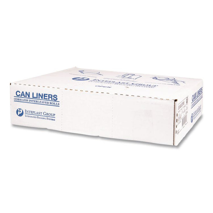 Institutional Low-Density Can Liners, 45 gal, 1.15 mil, 40" x 46", Natural, Interleaved Roll, 20 Bags/Roll, 5 Rolls/Carton