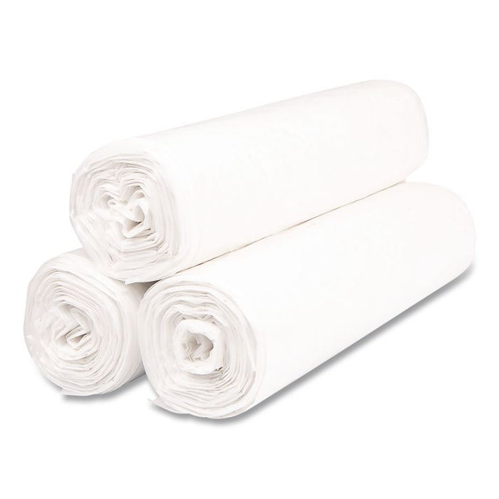 Institutional Low-Density Can Liners, 45 gal, 1.15 mil, 40" x 46", Natural, Interleaved Roll, 20 Bags/Roll, 5 Rolls/Carton