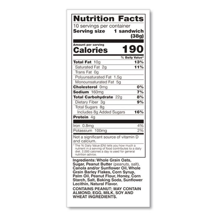 Biscuits, Honey with Peanut Butter, 1.35 oz Pouch, 16/Box