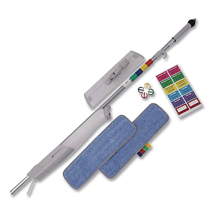 Advantage+ Bucketless Mop, 16" Frame, White/Silver Metal Handle