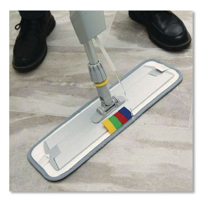 Advantage+ Bucketless Mop, 16" Frame, White/Silver Metal Handle
