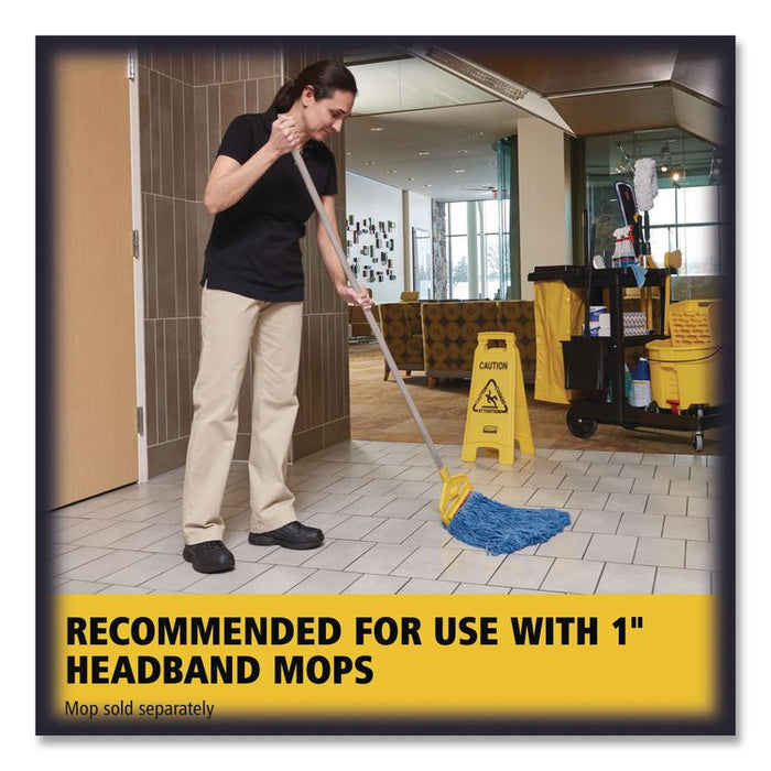 Invader Fiberglass Side-Gate Wet-Mop Handle, 54", Gray/Yellow