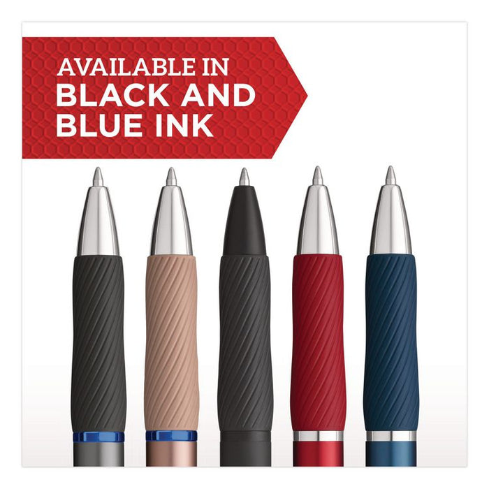 S-Gel Premium Metal Barrel Gel Pen, Retractable, Medium 0.7 mm, Black Ink, Black Barrel, 4/Pack