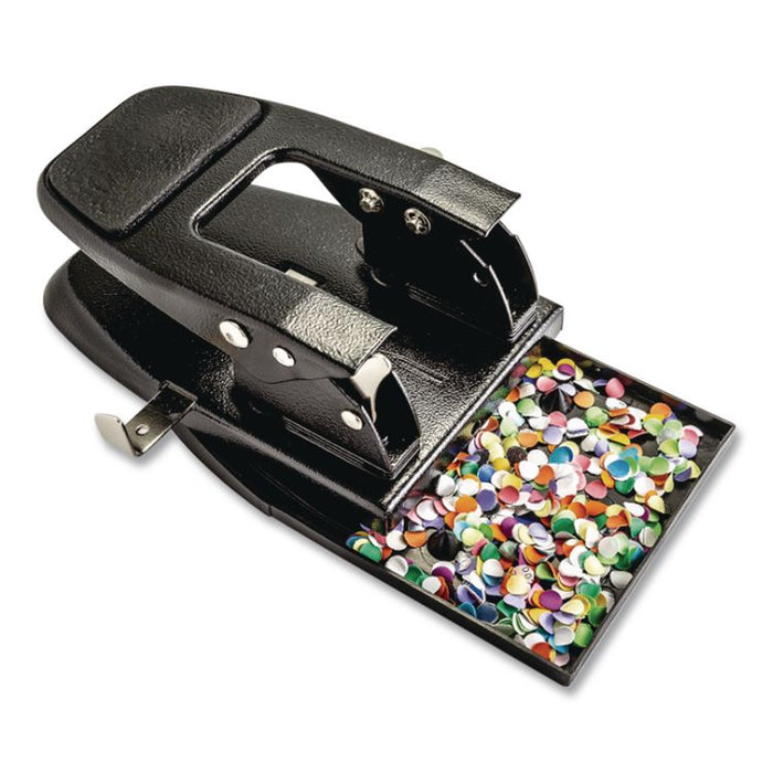 50-Sheet Heavy-Duty Two-Hole Punch with Padded Handle, 1/4" Holes, Black