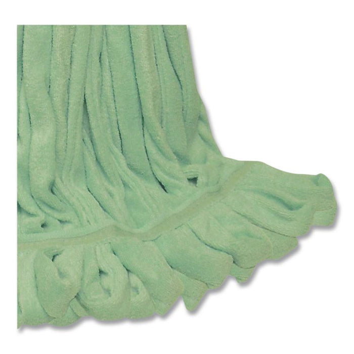 EchoFiber Microfiber Loop Mop, Large, Split Microfiber, 16 x 16, 1.5" Headband, Green, 12/Carton