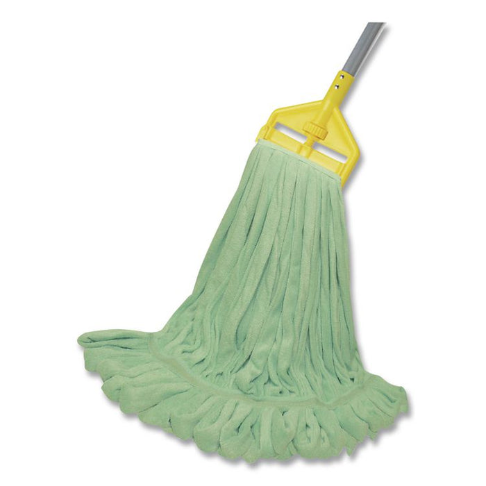 EchoFiber Microfiber Loop Mop, Large, Split Microfiber, 16 x 16, 1.5" Headband, Green, 12/Carton