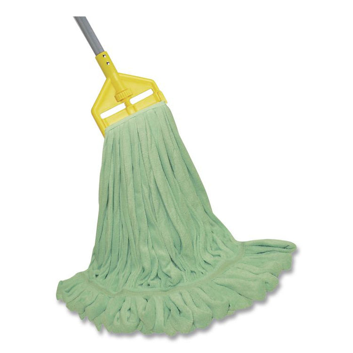 EchoFiber Microfiber Loop Mop, Large, Split Microfiber, 16 x 16, 1.5" Headband, Green, 12/Carton