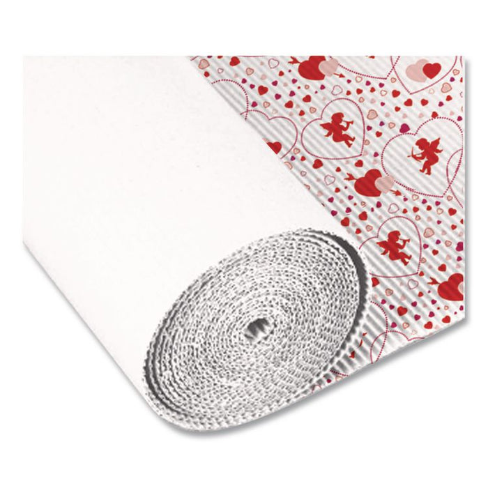 Corobuff Corrugated Paper Roll, 48" x 25 ft, Cupids Hearts