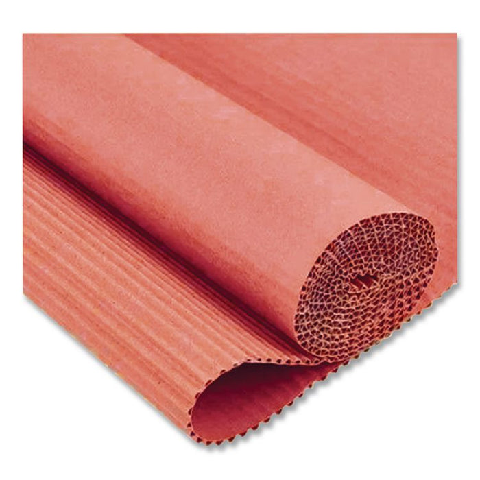 Corobuff Corrugated Paper Roll, 48" x 25 ft, Flame Red