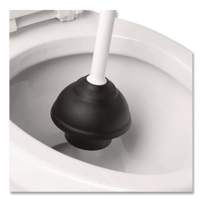 Good Grips Toilet Plunger and Canister, 24" Plastic Handle, 6" dia, White