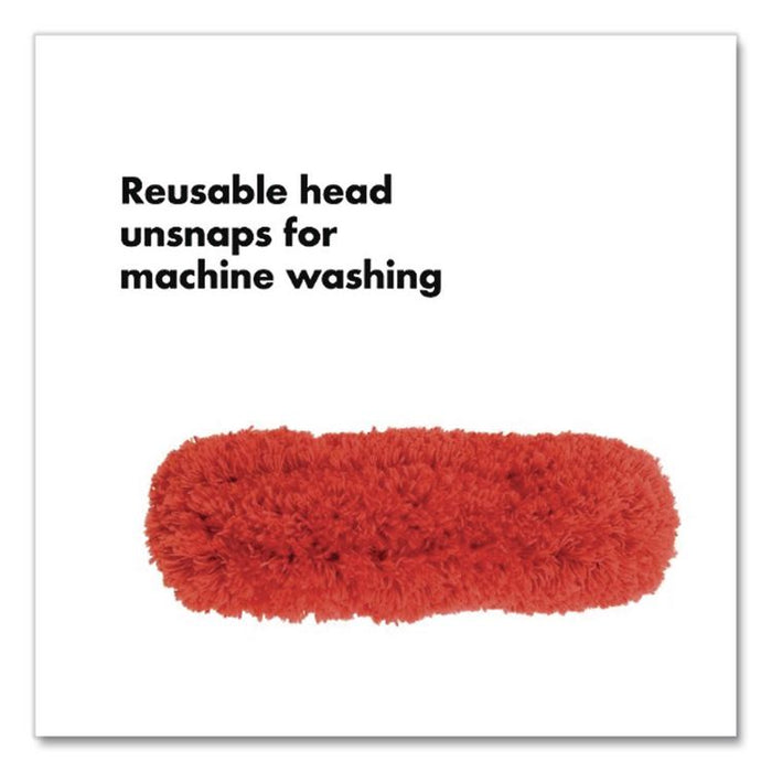 Good Grips Microfiber Duster, 4" x 12" Orange Duster Head, 6" Black Handle