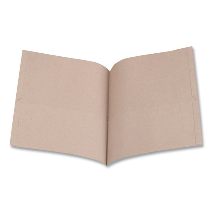 Earthwise by Oxford 100% Recycled Twin-Pocket Folder, Accommodates (100) 11 x 8.5 Sheets, Natural, 10/Pack