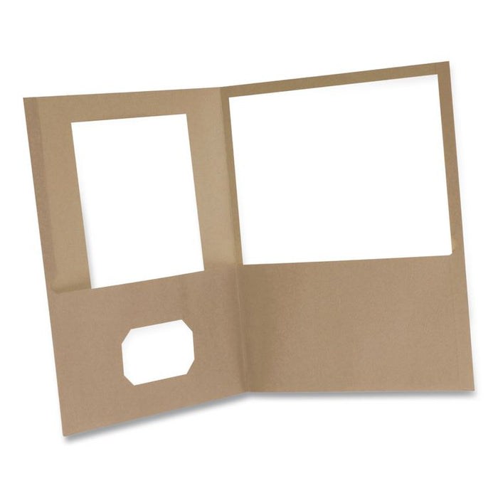Earthwise by Oxford 100% Recycled Twin-Pocket Folder, Accommodates (100) 11 x 8.5 Sheets, Natural, 10/Pack