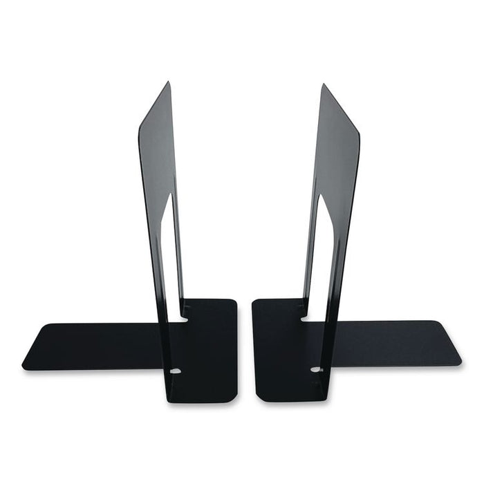 Steel Bookends, Nonskid Base, 5.88 x 8.25 x 9, Black, Pair