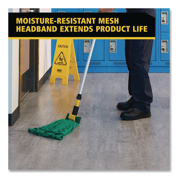 Microfiber Tube Wet Mop, Microfiber/Polyester, Medium, Green