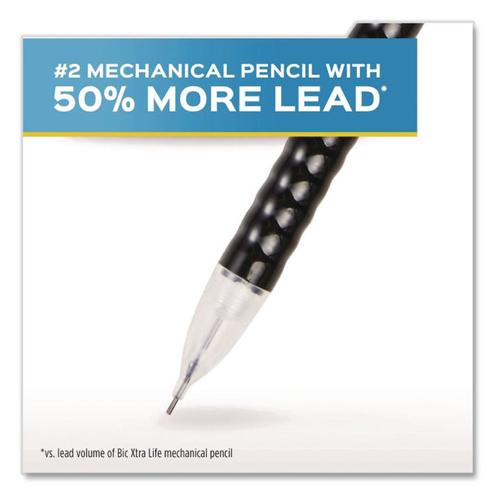 Write Bros Mechanical Pencil, 0.7 mm, HB (#2), Black Lead, Black Barrel with Assorted Clip Colors, 24/Box