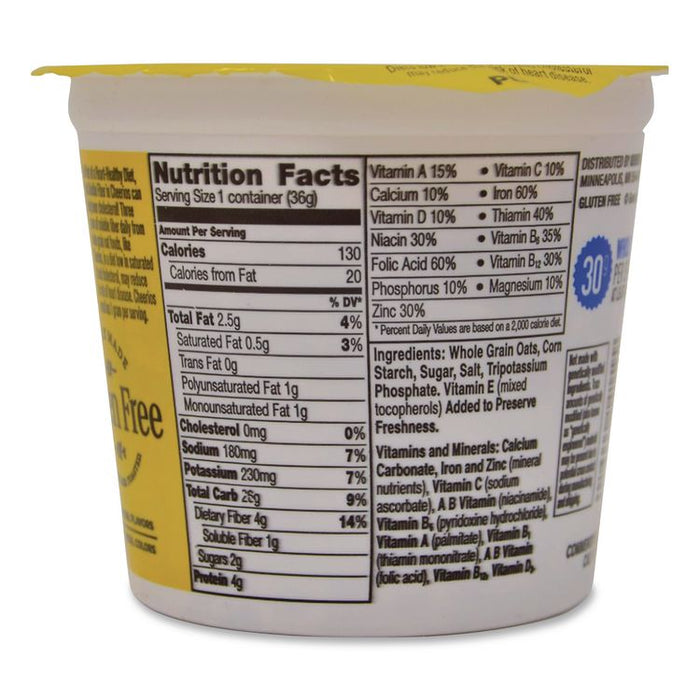 Cheerios Breakfast Cereal, Single-Serve 1.3 oz Cup, 6/Pack
