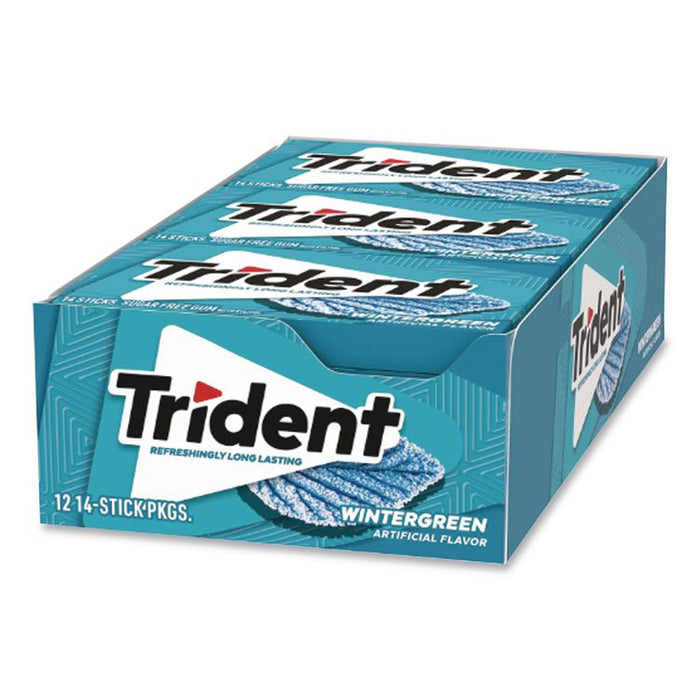 Sugar-Free Gum, Wintergreen, 14 Sticks/Pack, 12 Packs/Carton