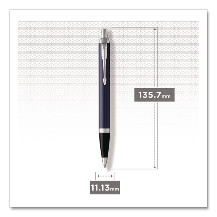 IM Ballpoint Pen, Retractable, Medium 0.7 mm, Blue Ink, Black/Chrome Barrel