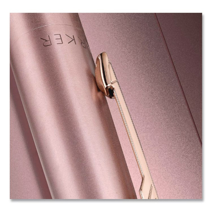 Jotter XL Ballpoint Pen, Retractable, Medium Point, Blue Ink, Rose Gold Barrel