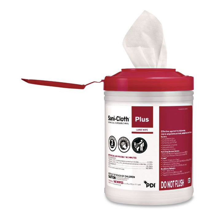 PDI San-Cloth Plus Germicidal Disposable Cloth, 6 x 6.75, Unscented, White, 160/Pack