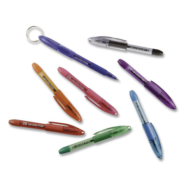 Mini R.S.V.P. Ballpoint Pen, Stick, Medium 1 mm, Assorted Ink and Barrel Colors, 8/Pack