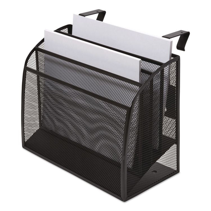 Wire Mesh Incline Sorter, Enclosed Design, 4 Sections, Letter-Size, 12.99 x 6.49 x 10.15, Matte Black